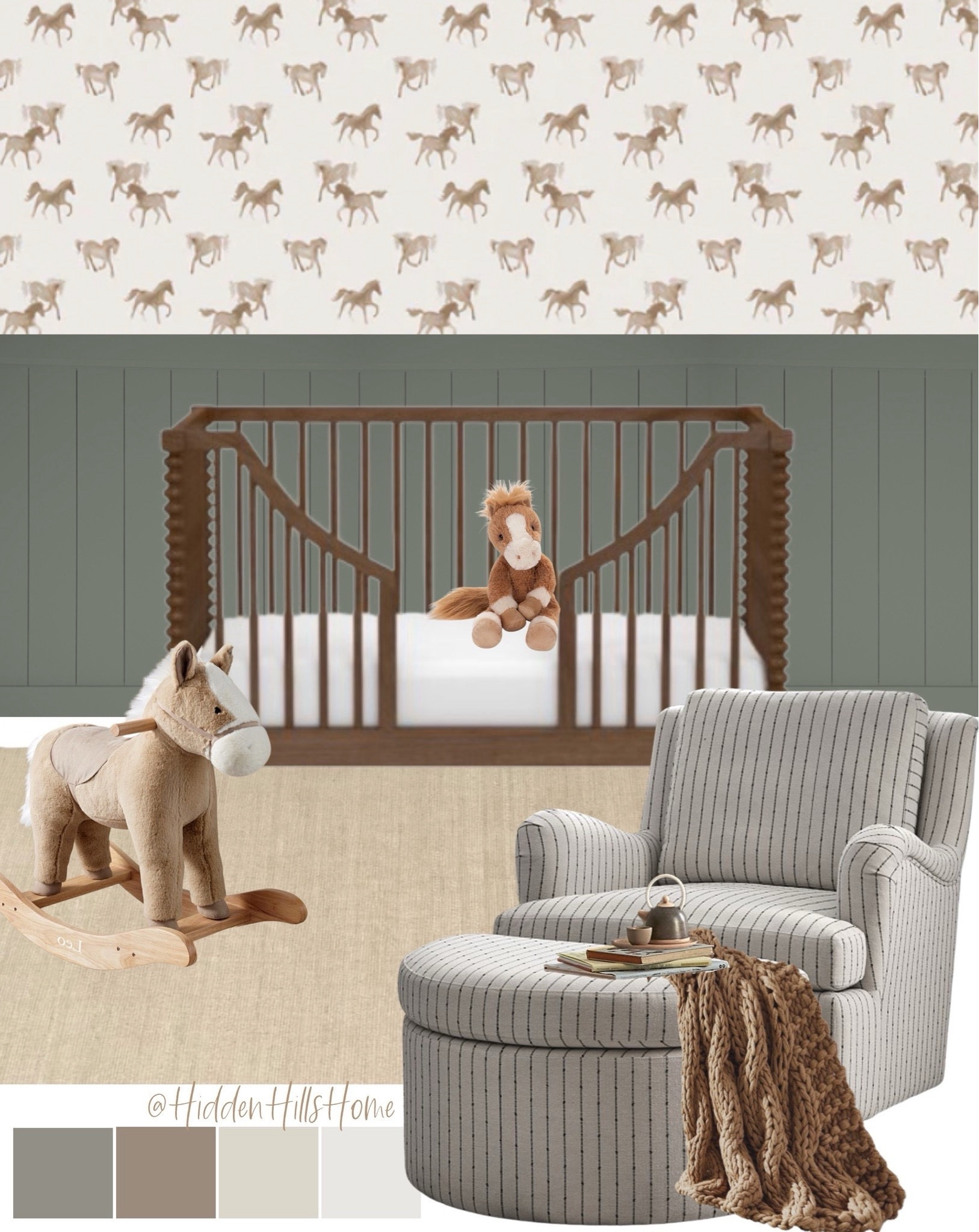 Horse inspired nursery mood board, baby nursery design ideas, western baby nursery design mood board #horses

#LTKHome #LTKBaby #LTKSaleAlert