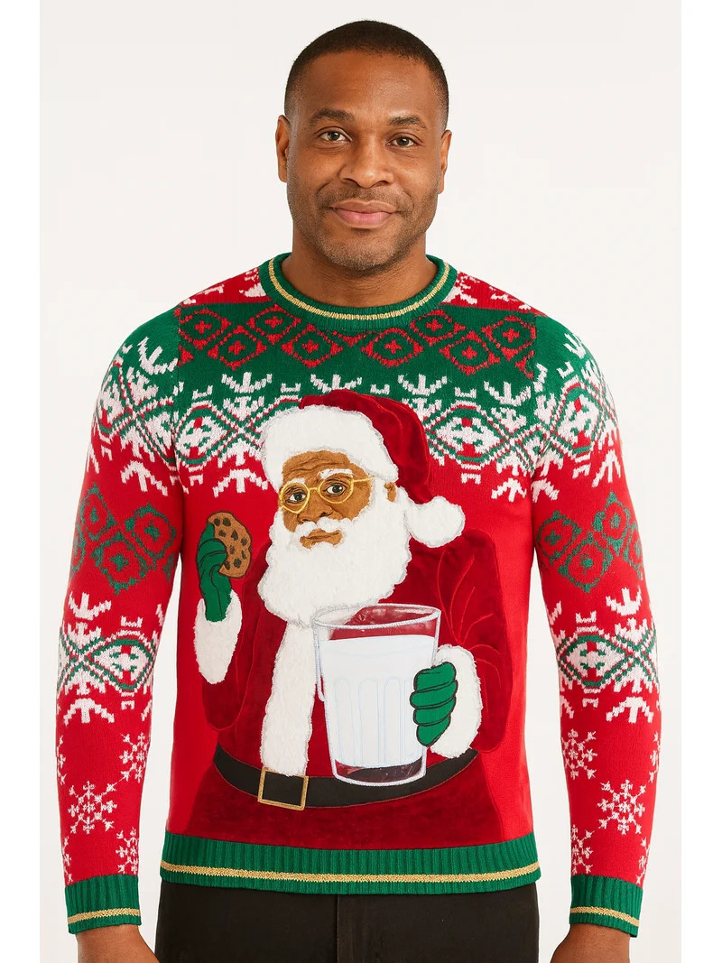 Jollidays Men's Christmas Sweater with Drink Pocket, Sizes S-3XL | Walmart (US)
