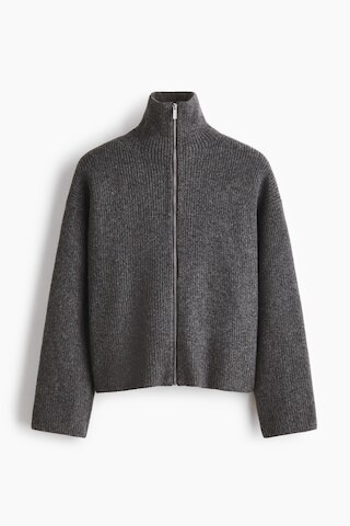 H & M - Cardigan with Zipper - Gray | H&M (US + CA)