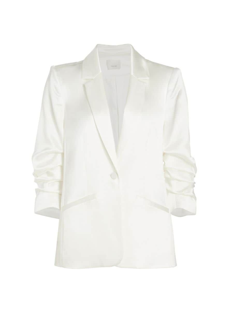 Kylie Notched Satin Single-Button Blazer | Saks Fifth Avenue