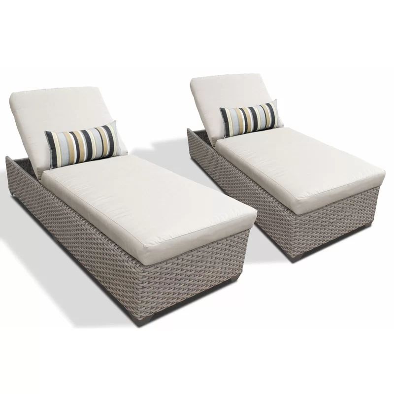 77" Long Reclining Chaise Lounge Set with Cushions (Set of 2) | Wayfair North America