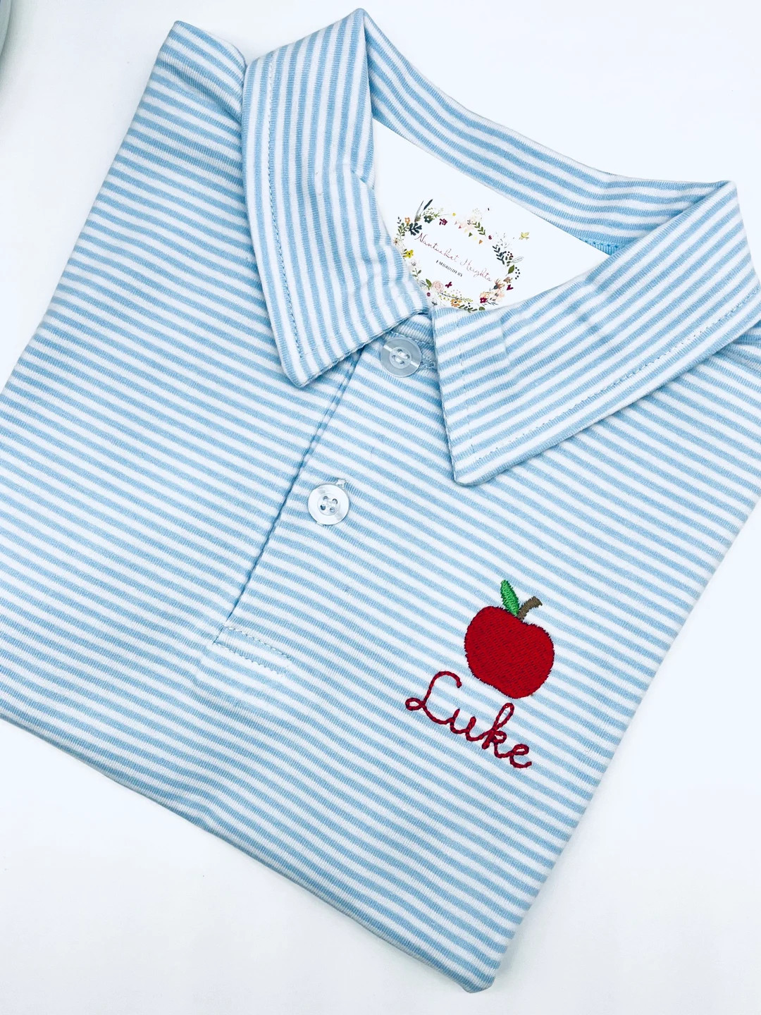 Back to School Boys Polo Light Blue Stripe Short Sleeve Quality Soft Cotton Blend Sizes 12 Mo, 18... | Etsy (US)