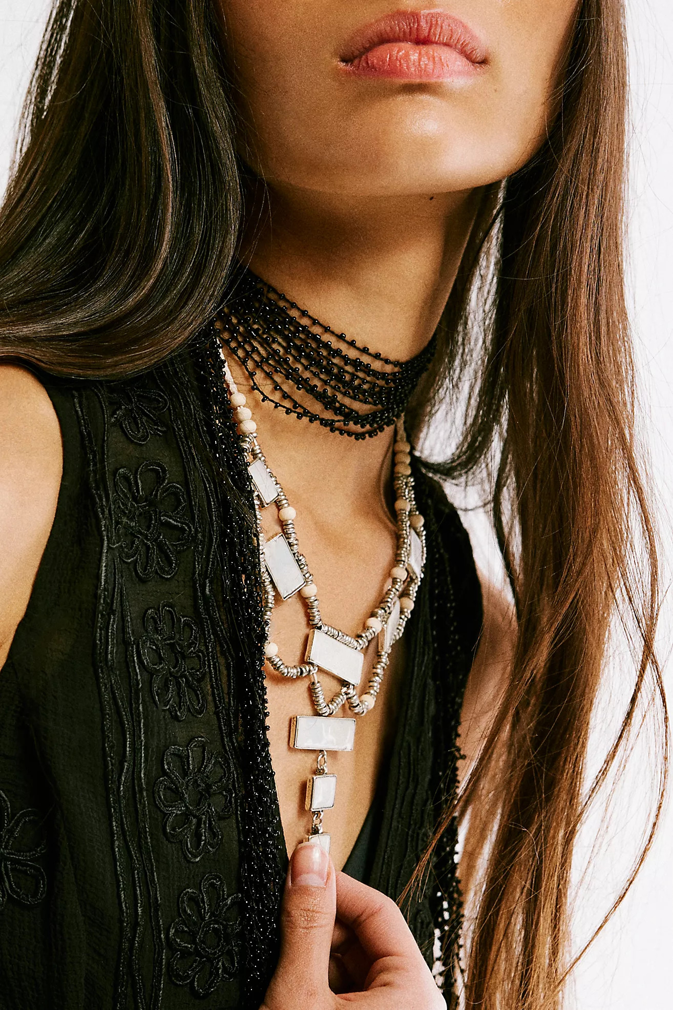 Lately Necklace Statement Necklace Stackable Silver Necklace Stack Necklaces | Free People (Global - UK&FR Excluded)