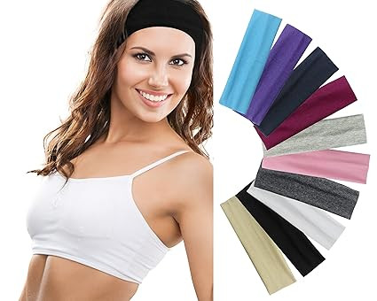 Styla Hair 10 Pack Stretch Headbands Non-Slip Head Wraps Great for Sports, Yoga, Pilates, Running... | Amazon (US)
