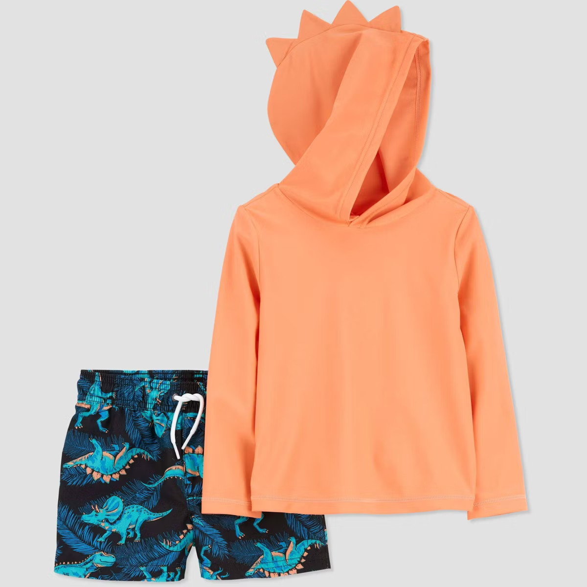 Carter's Just One You®️ Toddler Boys' Long Sleeve Hooded Dino Rash Guard Set - Navy Blue/Orang... | Target