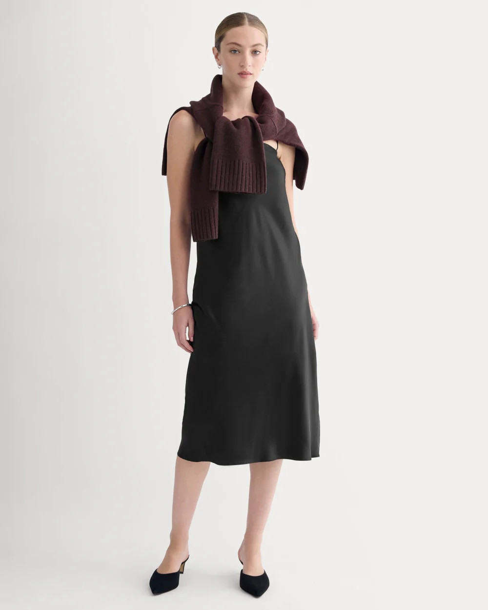 Slip Dress in Silk Charmeuse | Black | Everlane