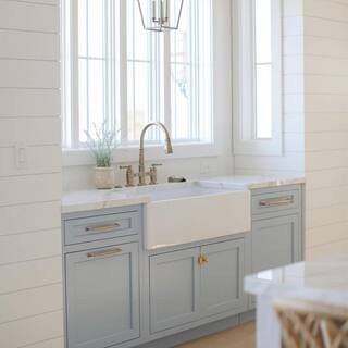 Bradstreet II 33 in. Undermount Farmhouse Single Bowl Crisp White Fireclay Kitchen Sink | The Home Depot