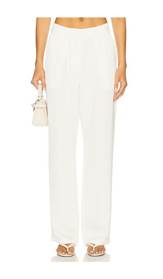 Camille Satin Trouser in Cream | Revolve Clothing (Global)