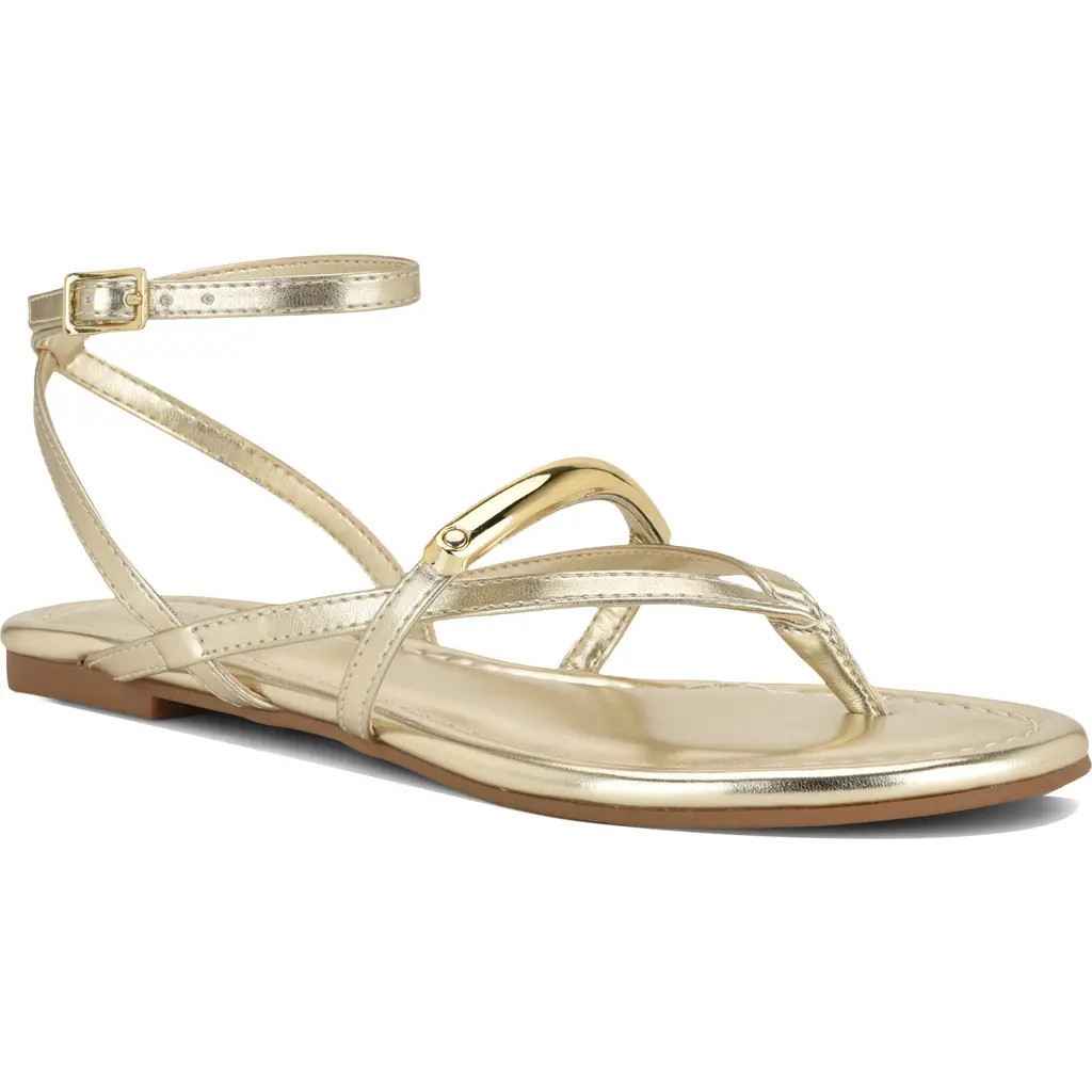 Nine West Bretta Ankle Strap Sandal in Gold at Nordstrom, Size 6.5 | Nordstrom