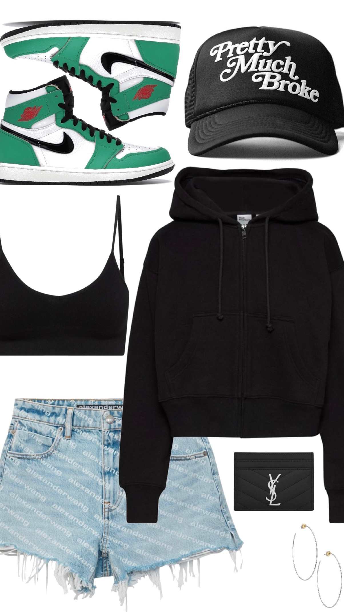 lucky green sneaks & a hoodie 
#jordans #aritzia #amazonbasic