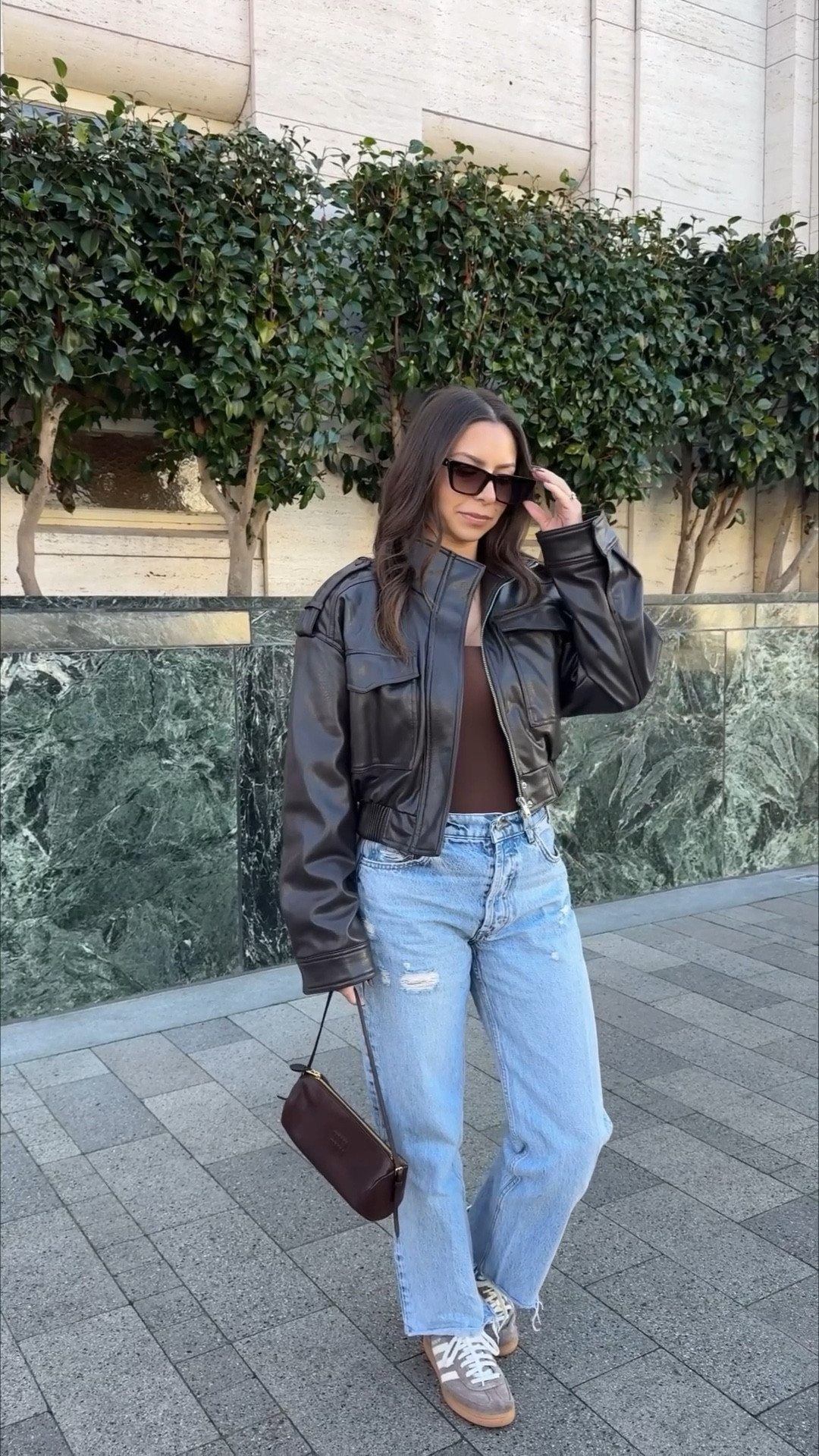 Skims bodysuit- small
Anine bing jeans- 26
Dezi sunglasses
Miu Miu brown pouch bag
Zara faux leather jacket (4749/701/832, 4749/801/800)

Cat eye sunglasses, brown sunglasses, tortoise sunglasses, faux leather jacket, funnel neck jacket, coffee date, casual outfit, petite, petite jeans


#LTKootd #LTKPetite #LTKSeasonal