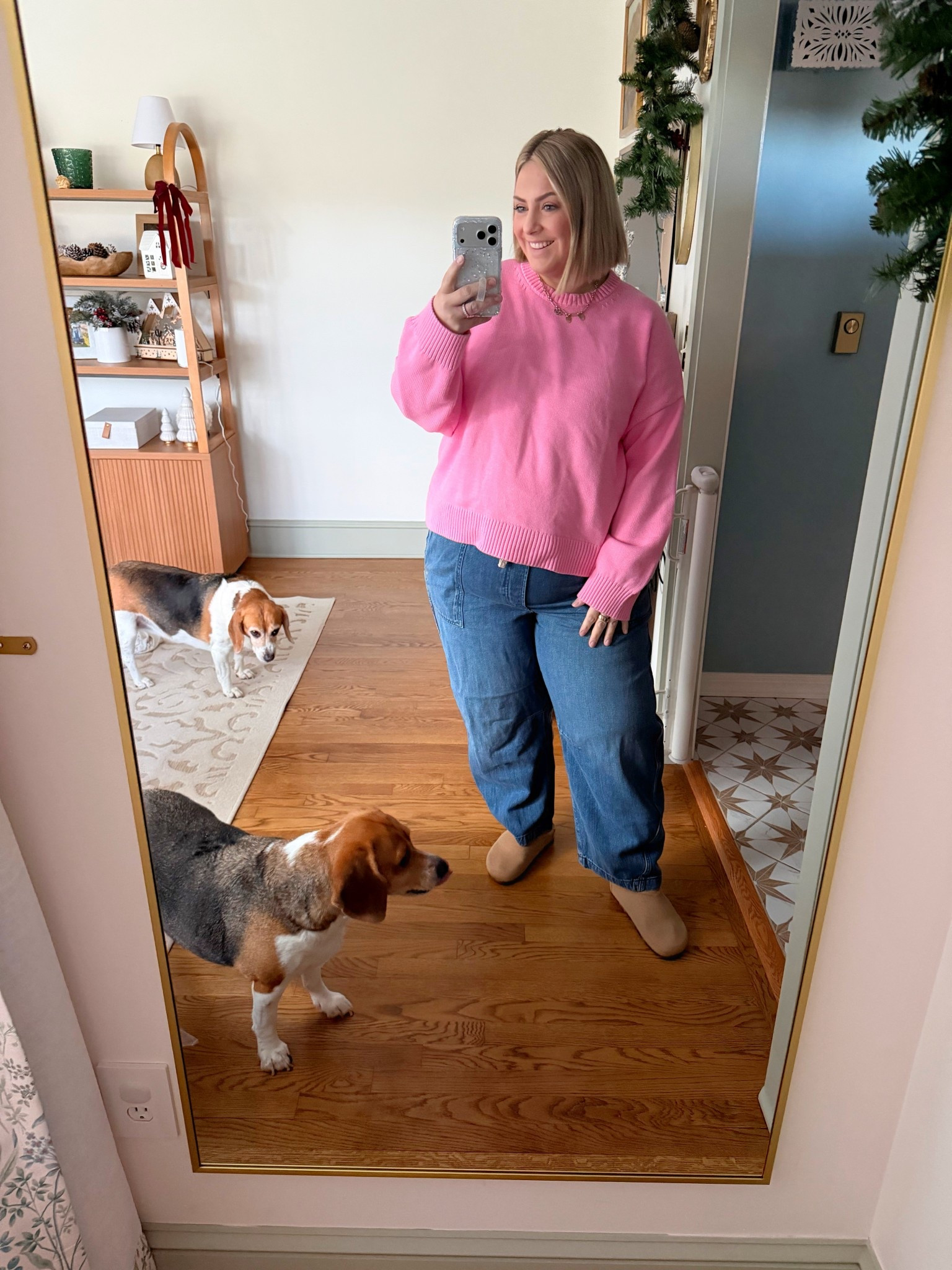 This outfit is SO cute and on major sale🩷🎉 XXL long in the sweater XXL in the jeans

#LTKootd #LTKFindsUnder50 #LTKSaleAlert