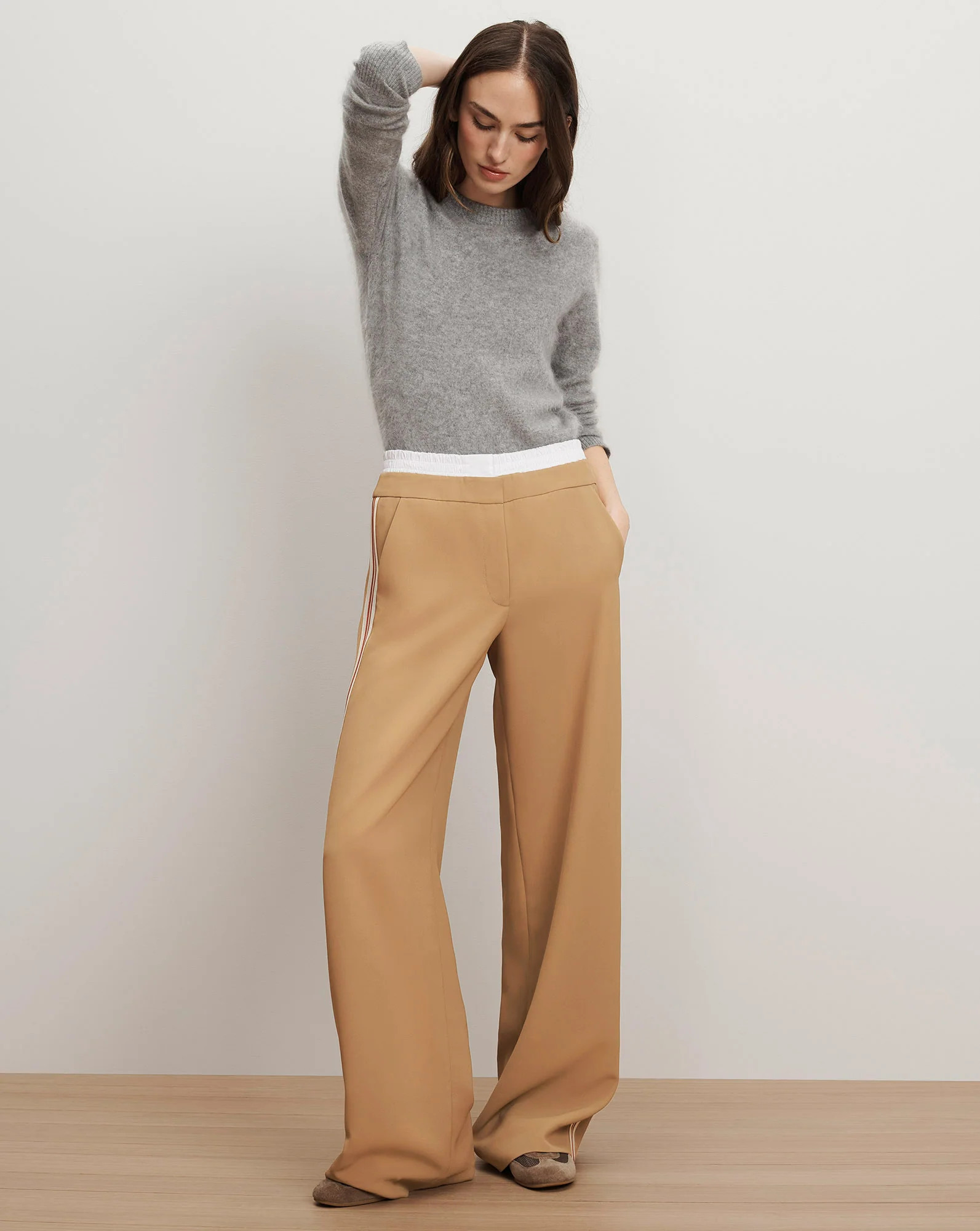 Veronica Beard Eugene Wide-Leg Pant Khaki | Veronica Beard