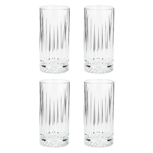 Habitat Pressed Set of 4 Hi Ball Glasses | Habitat UK