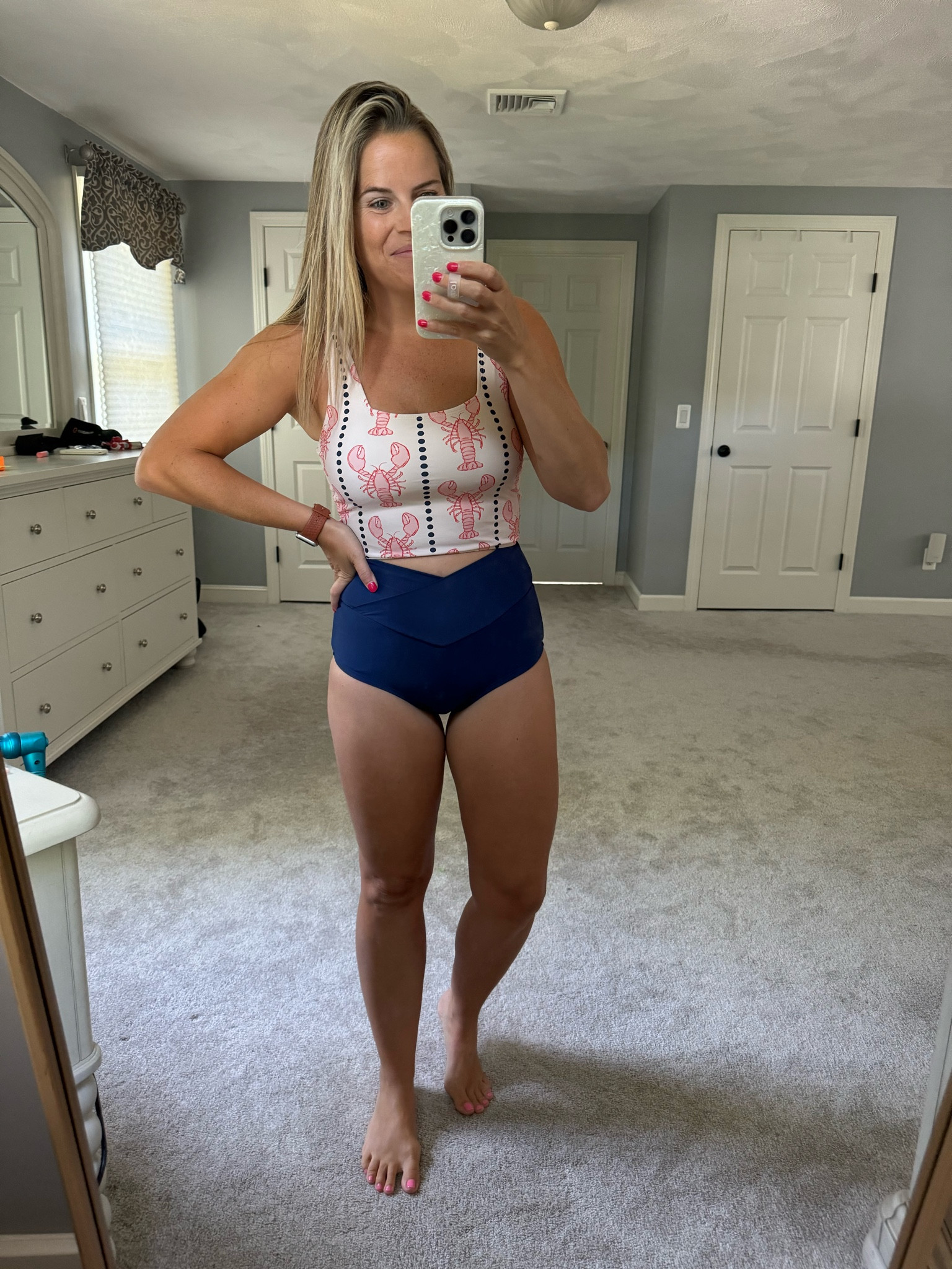 Women’s bathing suits, lobster bathing suit, high waisted bikini, tankini, full coverage swimsuit, postpartum bathing suit, mom bathing suit
Size XS bottom, size small top


#LTKSwim #LTKFindsUnder50 #LTKStyleTip