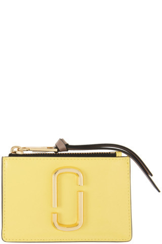 Yellow 'The Snapshot' Top-Zip Card Holder | SSENSE