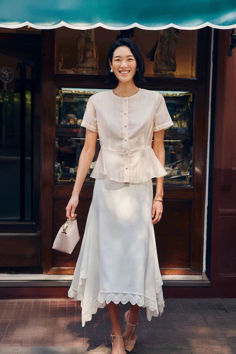 Ivory Pencil Midi Skirt | Tuckernuck (US)