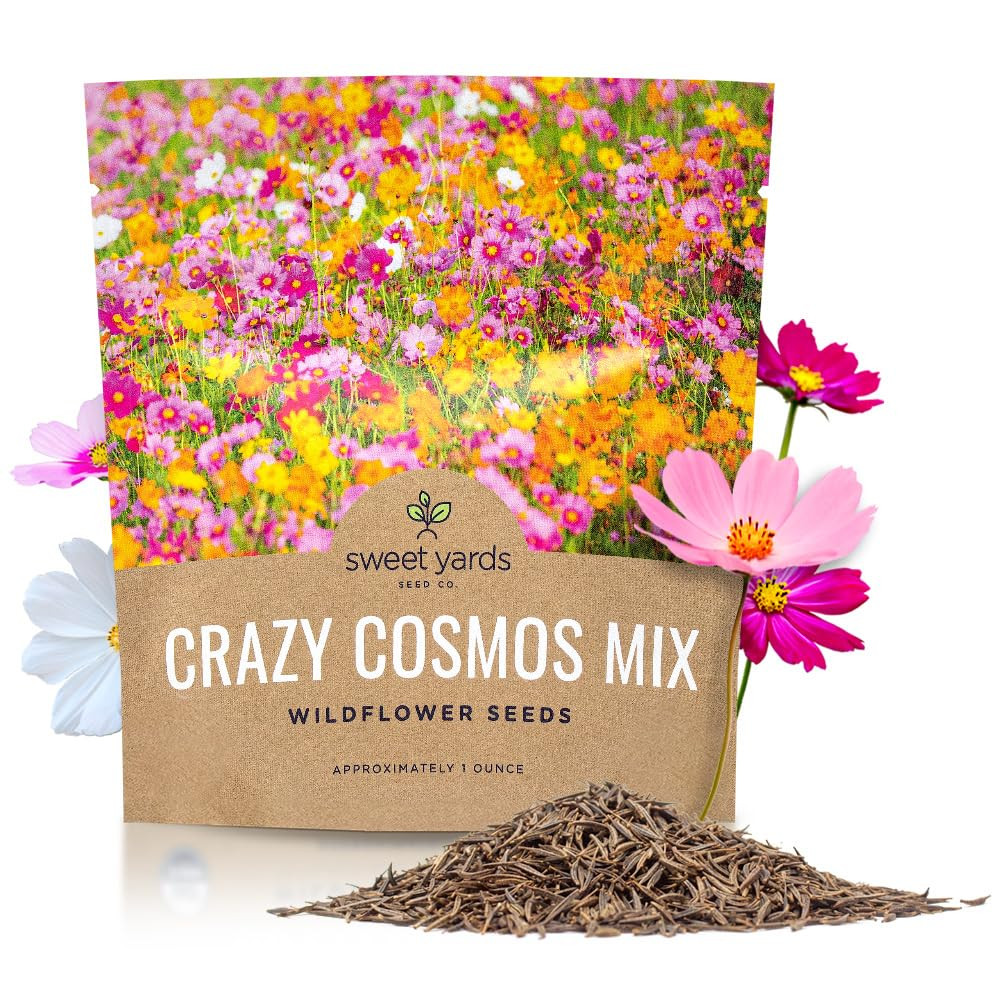 Cosmos Seeds Wildflower Mixture - Bulk 1 Ounce Packet - Over 5,000 Seeds - Pink, Yellow, Orange, ... | Amazon (US)