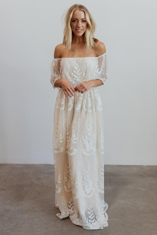 Leon White Off Shoulder Maxi Dress | Baltic Born