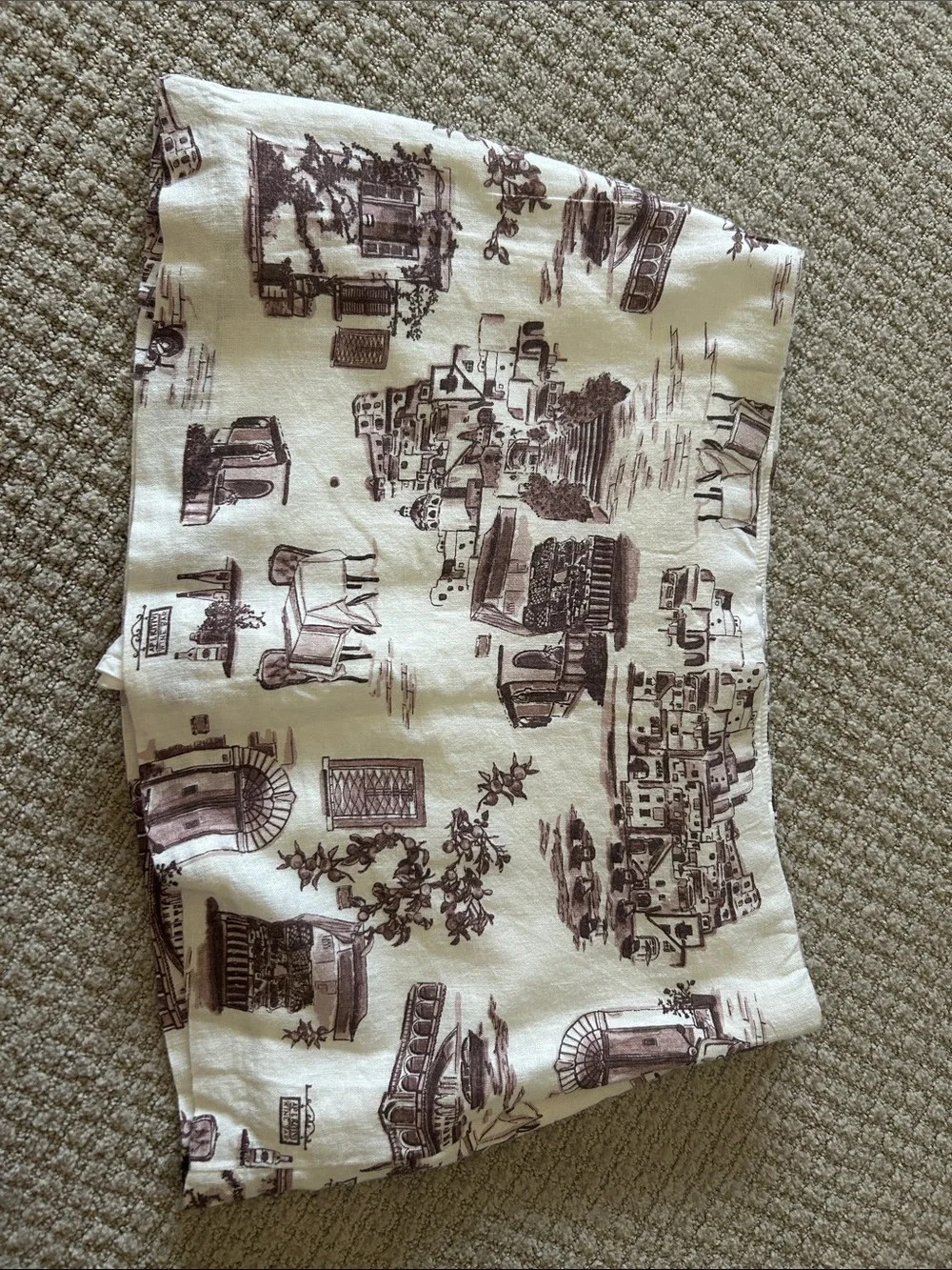 Scenic Print linen and viscose  SKORT in Cream and Brown | Poshmark