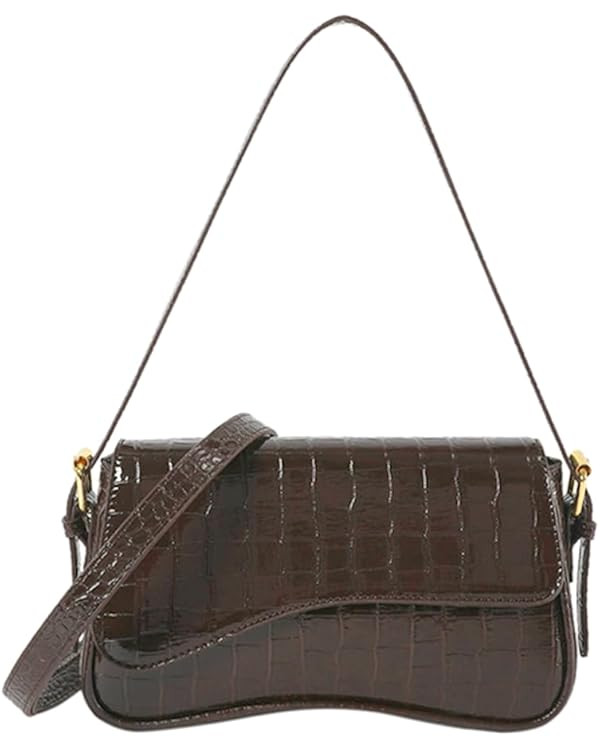 Small Shoulder Bag Y2K Purse for Women Crocodile Handbag Clutch Purse Classic Retro Crossbody Bag... | Amazon (US)