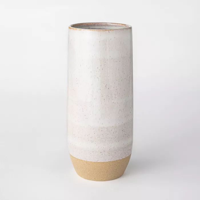 11.1" Ceramic Textured Vase White - Threshold™ designed with Studio McGee | Target
