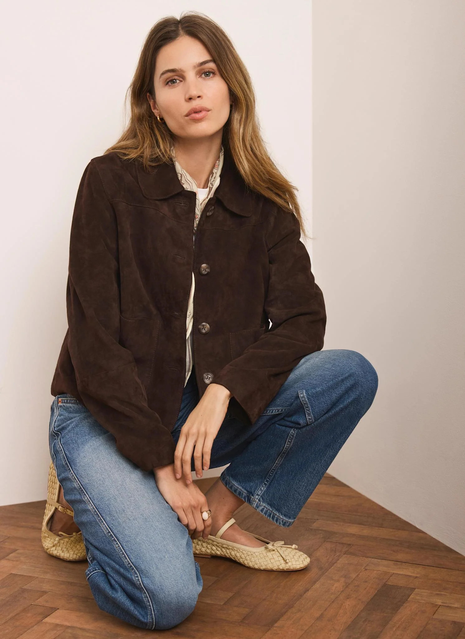 Brown Suede Jacket | Mint Velvet