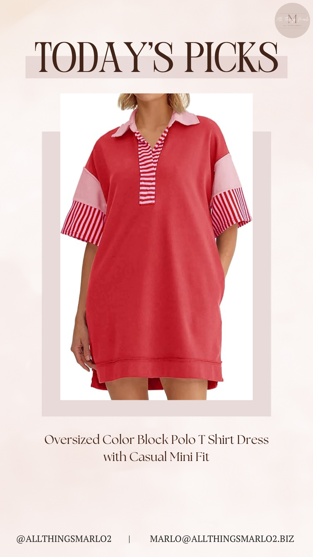 Oversized Color Block Polo T Shirt Dress with Casual Mini Fit 

 #LTKSeasonal #LTKWorkwear #LTKTravel