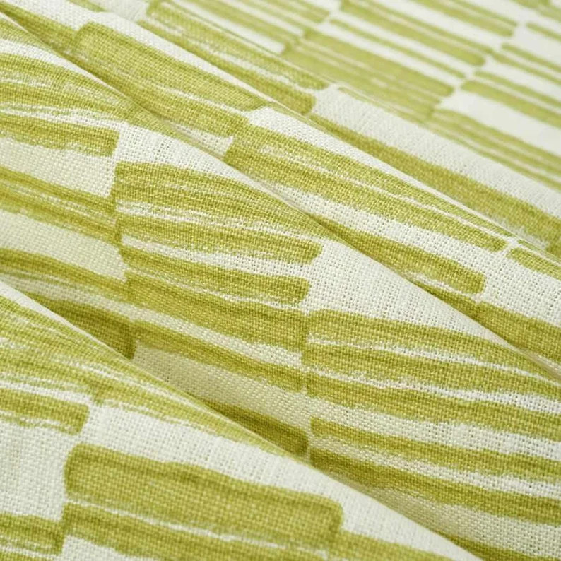 Chartreuse Upholstery Fabric Abstract Chartreuse Linen Fabric for Furniture Upholstery Chartreuse... | Etsy (US)
