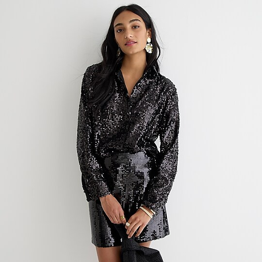 Classic-fit sequin shirt | J. Crew US