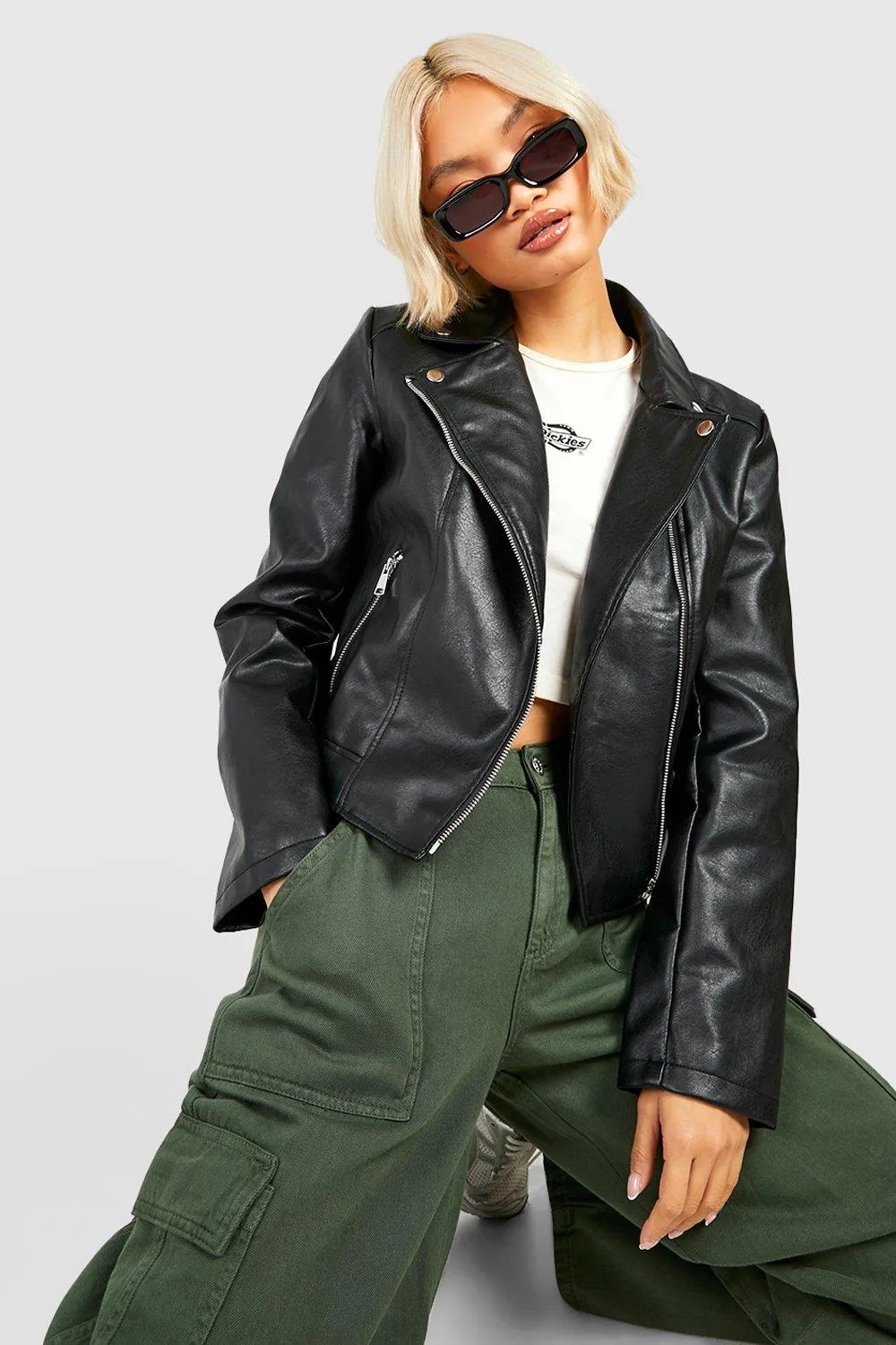 Faux Leather Biker Jacket | boohoo (US & Canada)