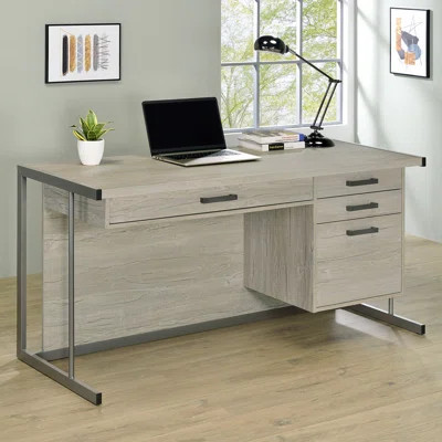 Office Desk with Ample Storage, Adjustable Keyboard Tray, and Sturdy Metal Legs for Modern Workspaces | Wayfair North America