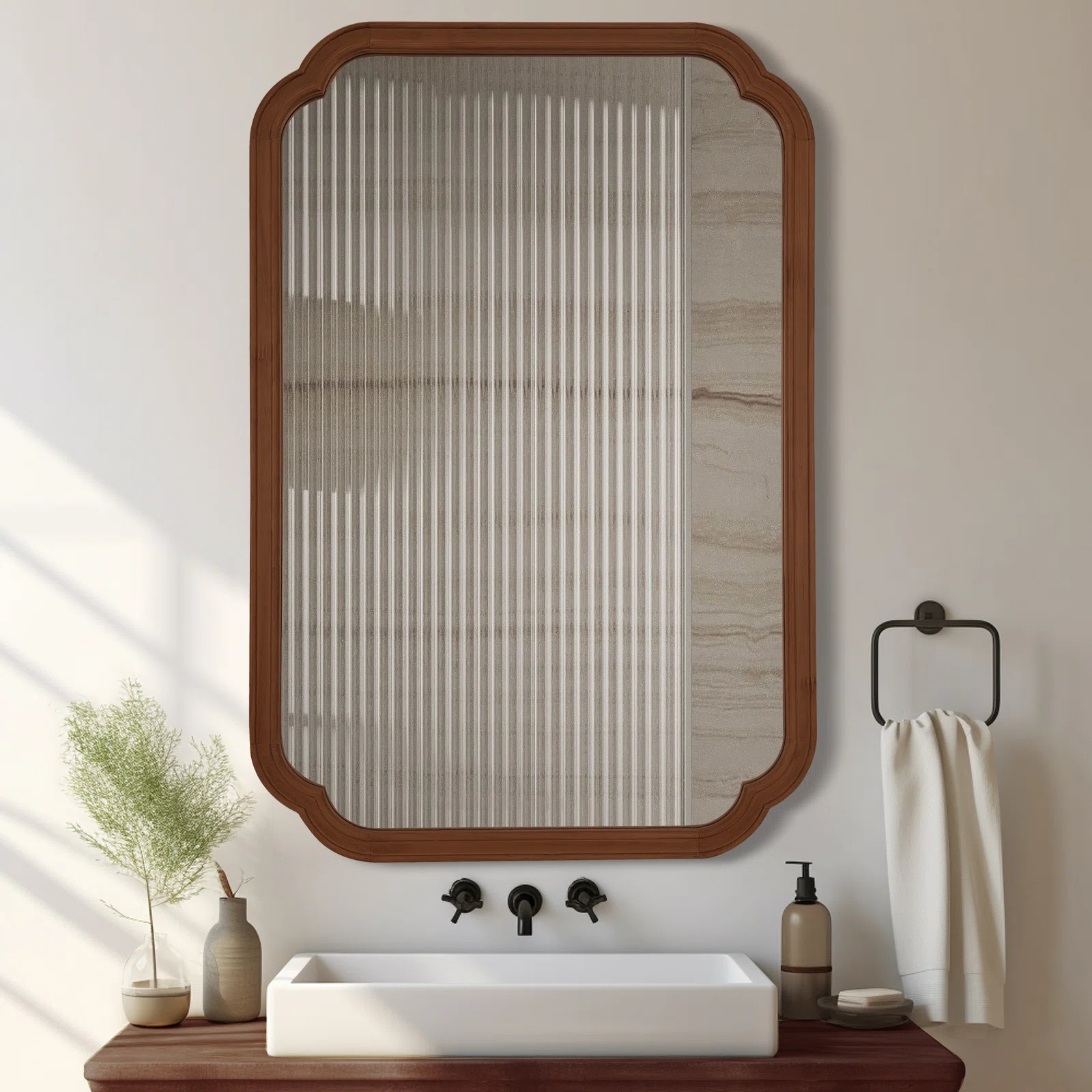 Ali Wood Accent Wall Mirror for Bathroom, Farmhouse Mirror Decorative Mirror | Wayfair North America