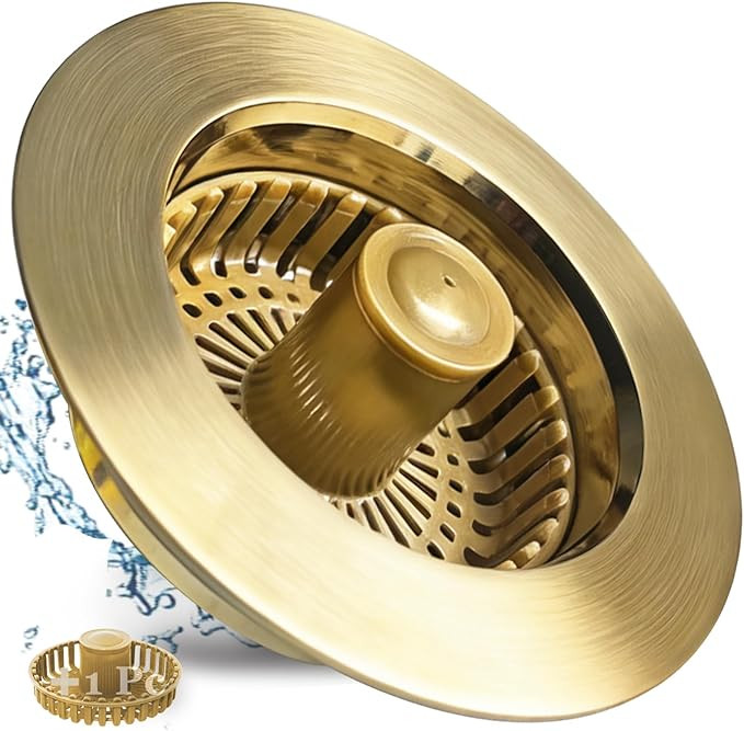 Kitchen Sink Drain Strainer, 3 in 1 Pop up Kitchen Sink Stopper, with An Extra Basket Strainer, f... | Amazon (US)