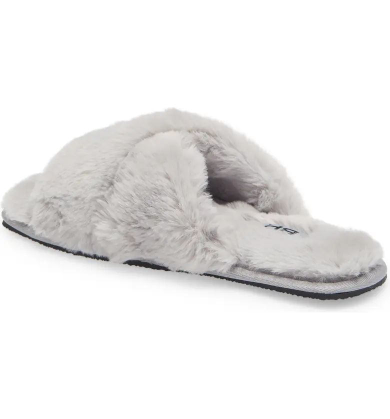 BP. Mae Cross Strap Faux Fur Slipper | Nordstrom | Nordstrom