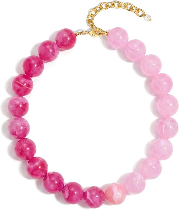 Chunky Beaded Necklace for Women Boho Colorful Bead Statement Choker Necklaces American Large Res... | Amazon (US)