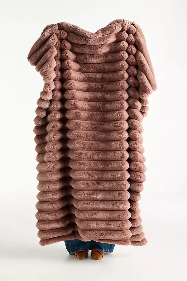 Tipped Puffer Faux Fur Throw Blanket | Anthropologie (US)