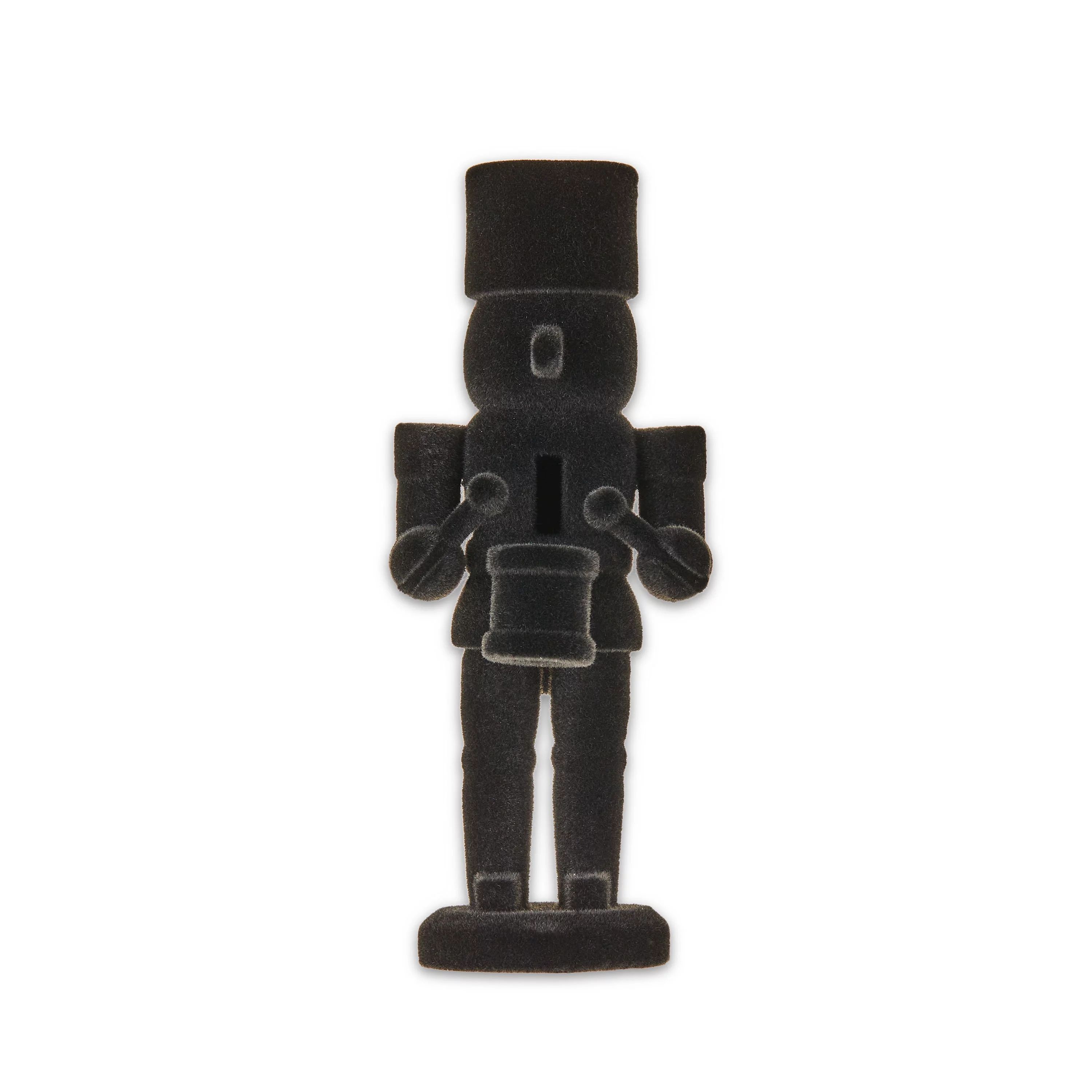 Black Flocked Nutcracker with Drum Tabletop Decoration, 4.5", by Holiday Time | Walmart (US)