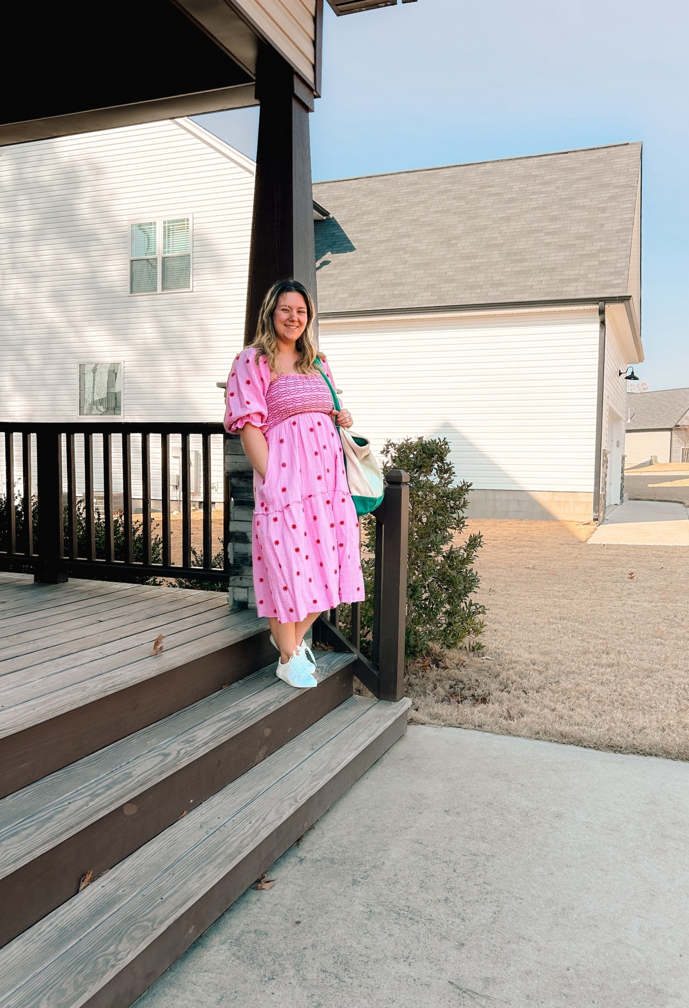 This pink smocked dress is PERFECT for Valentine’s Day 💕
Giving total Free People vibes but at a way better price — flowy, flattering, and so easy to wear. I styled it with my oversized Lands’ End tote, which is hands-down my favorite mom bag. Big enough for all my stuff and all my kids’ things, and still looks cute running out the door. One of those outfits that makes getting everyone where they need to go feel effortless.

#LTKdayinmylife #LTKmomlife #LTKValentine