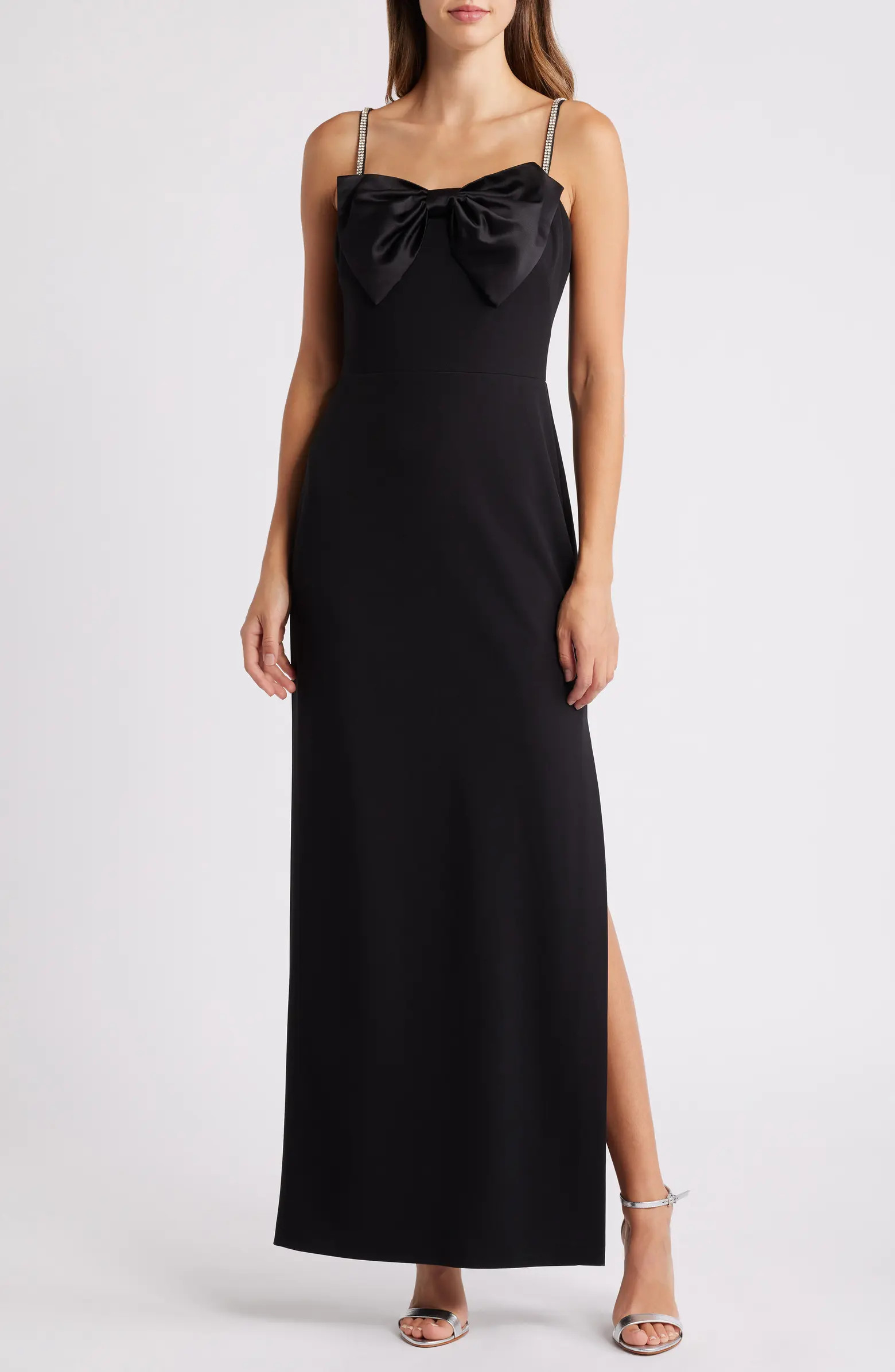Contrast Bow Column Gown | Nordstrom