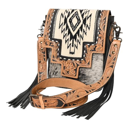 American Darling Cross Body Hand Tooled Saddle Blanket Hair On Genuine Leather Western Women Bag Handbag Purse | Crossbody Bag for Women |Cute Crossbody Bag | Crossbody Purse | Amazon (US)
