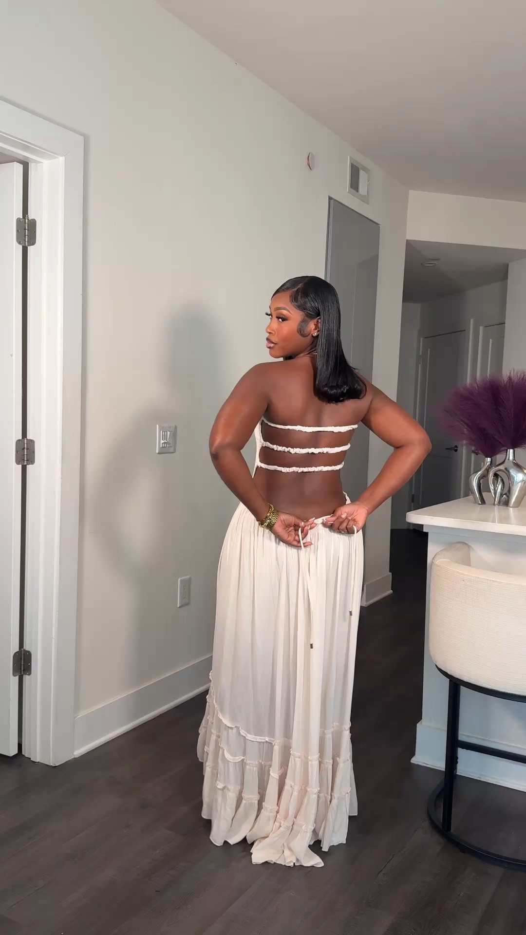 A backless long flowy dress with so may captions o yea girl 💁🏽‍♀️ add to cart 🛒 ✨

#LTKgrwm #LTKFestival #LTKootd