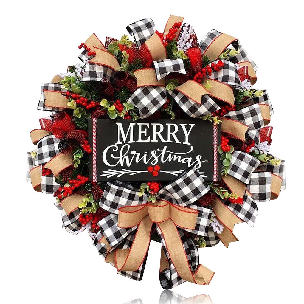 Elroy Christmas Wreath Bowknot Simulation Fruits Decoration Front Door Garland Xmas Winter Window... | Walmart (US)