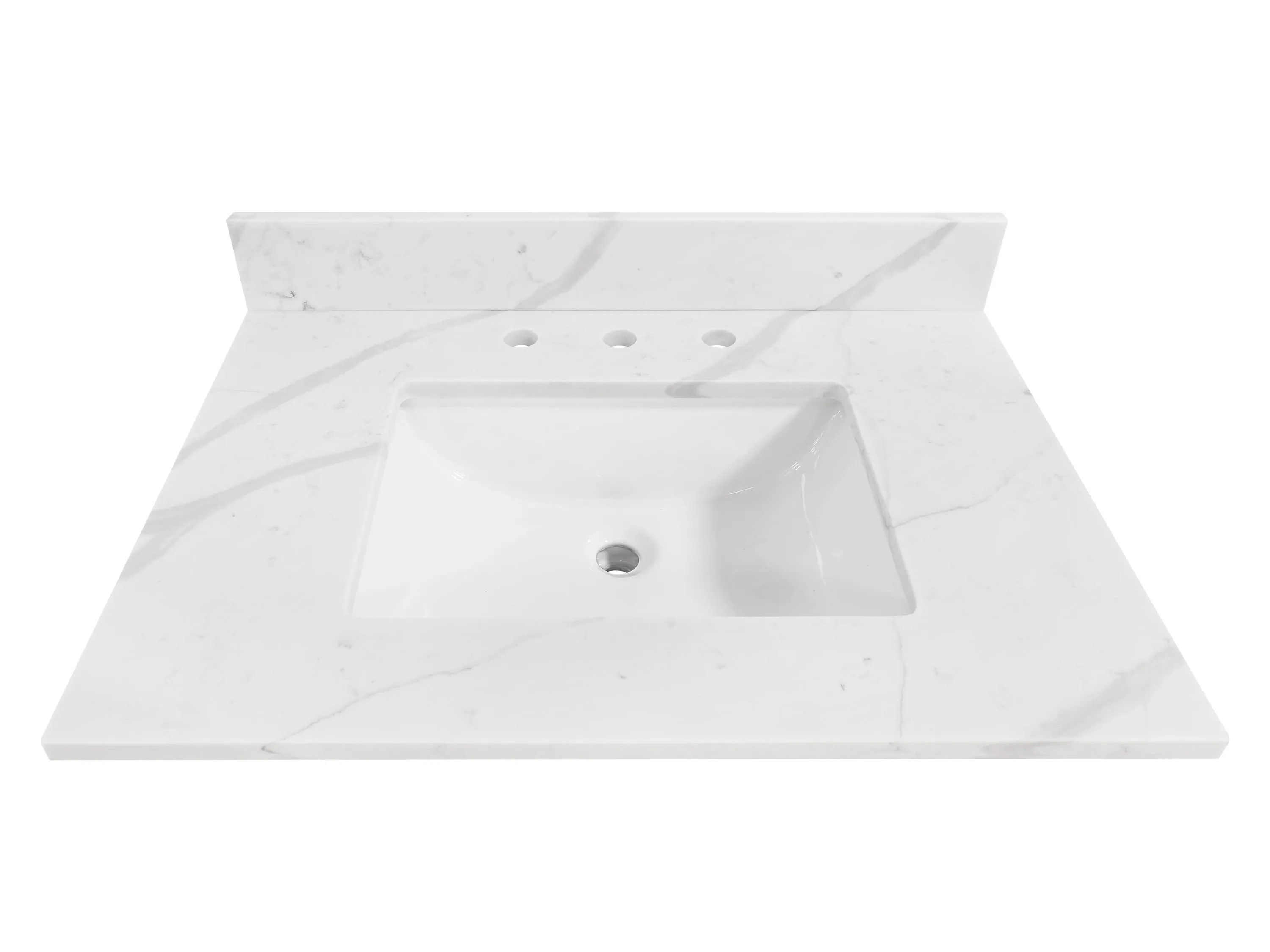 allen + roth Calacatta quartz 31-in White Quartz Undermount Single Sink 3-Hole Bathroom Vanity To... | Lowe's