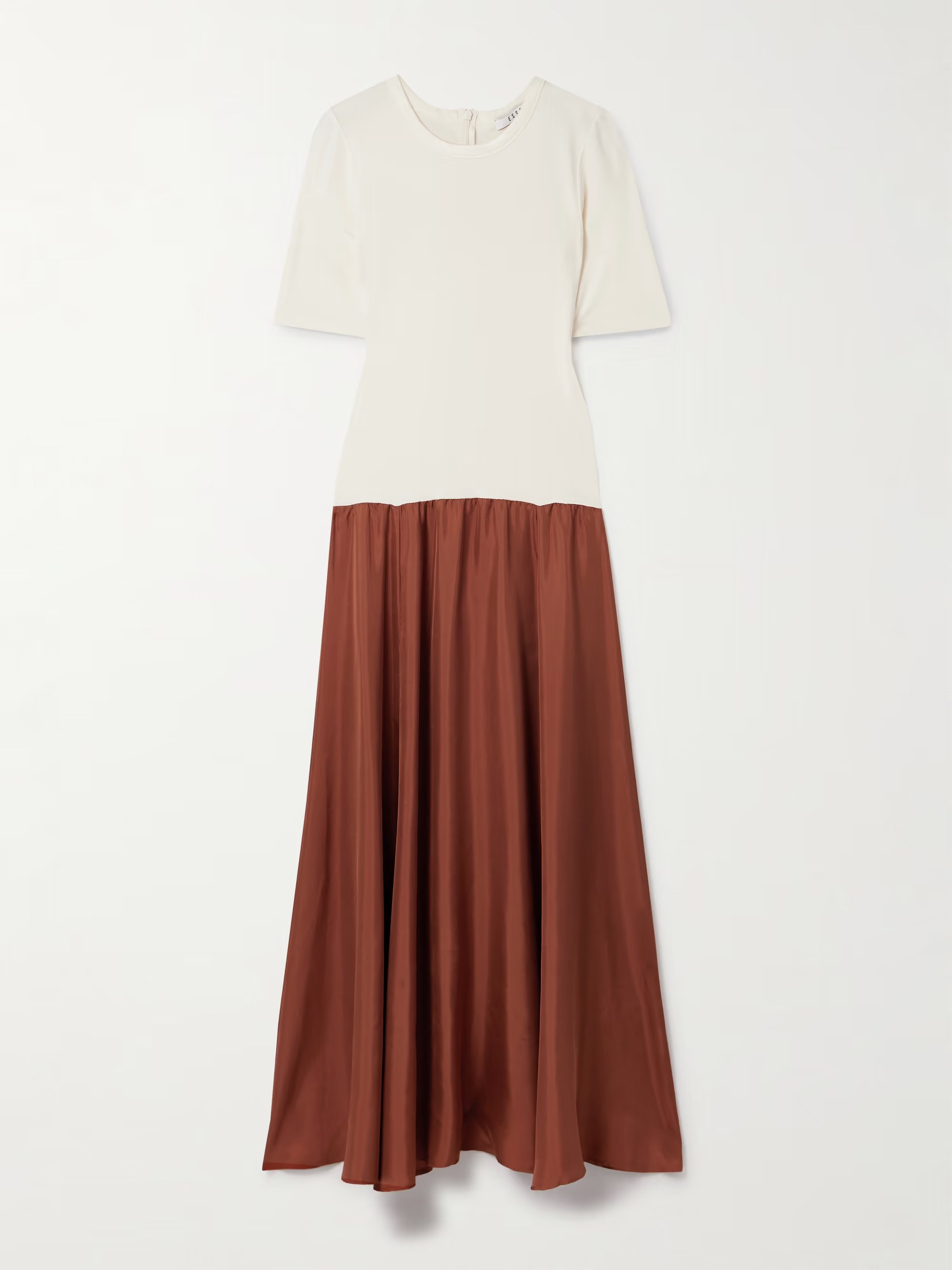 Stretch-knit and silk-twill maxi dress | NET-A-PORTER (UK & EU)