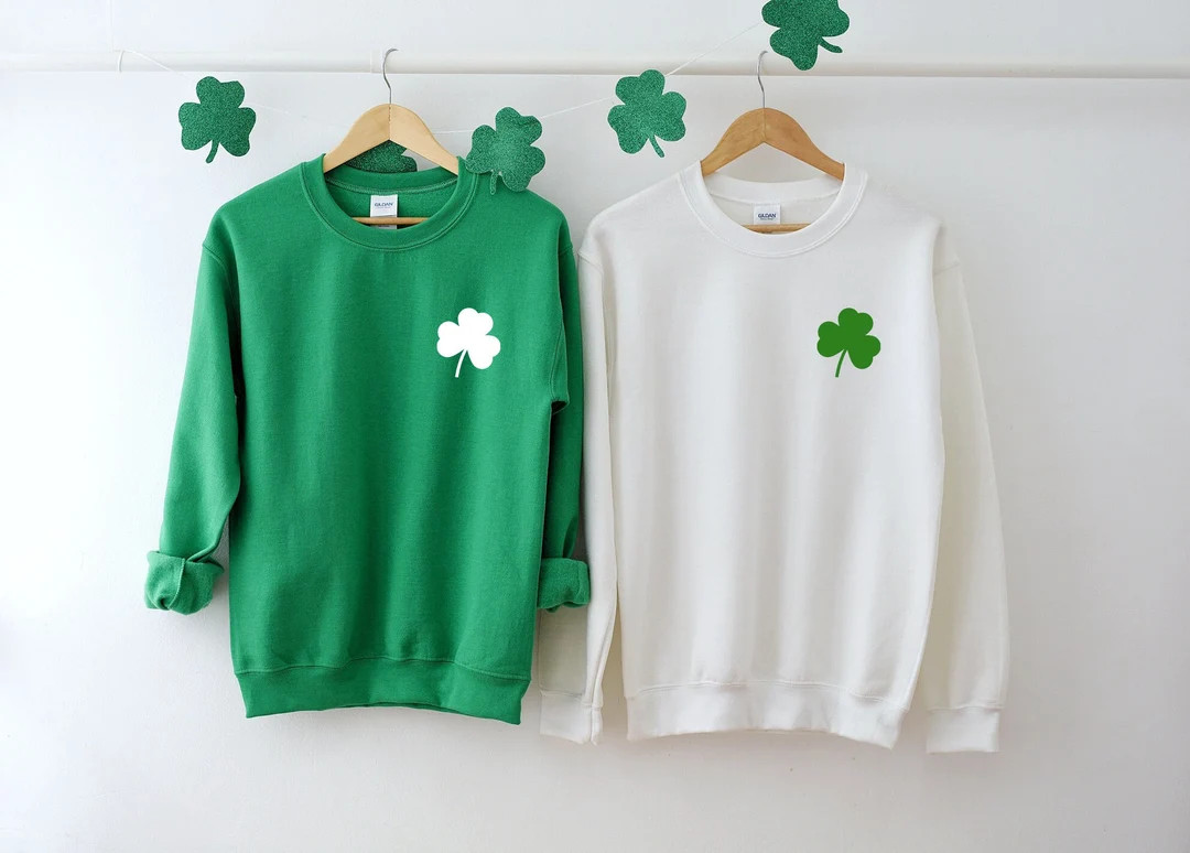 St Patricks Day Sweatshirt - Hoodie, Shamrock Shirt, Saint Paddys Day Outfit, Clover Lucky Slaint... | Etsy (US)