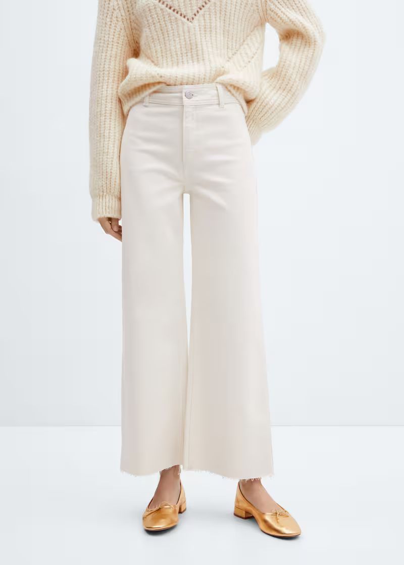 Jeans culotte high waist -  Women | Mango USA | MANGO (US)