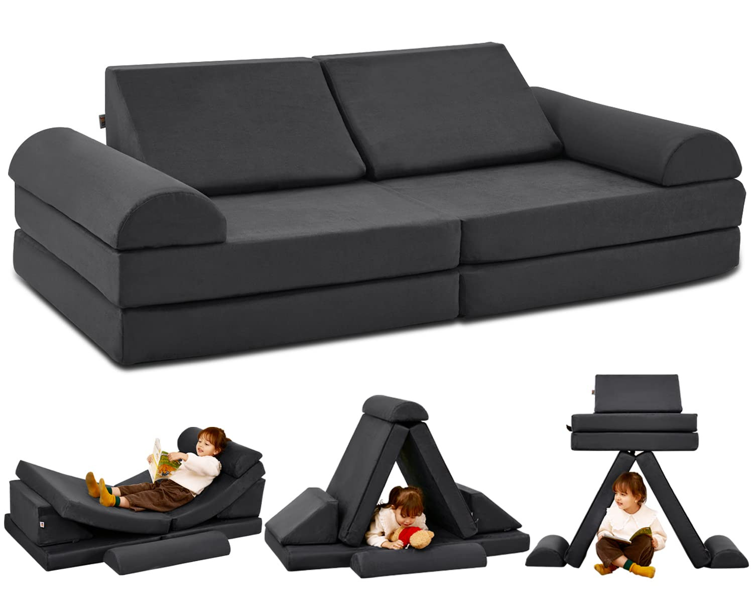 jela Kids Couch Safety Certified Play Couch Soft Kids Sofa with Machine Washable Cover Thick Foam... | Amazon (US)