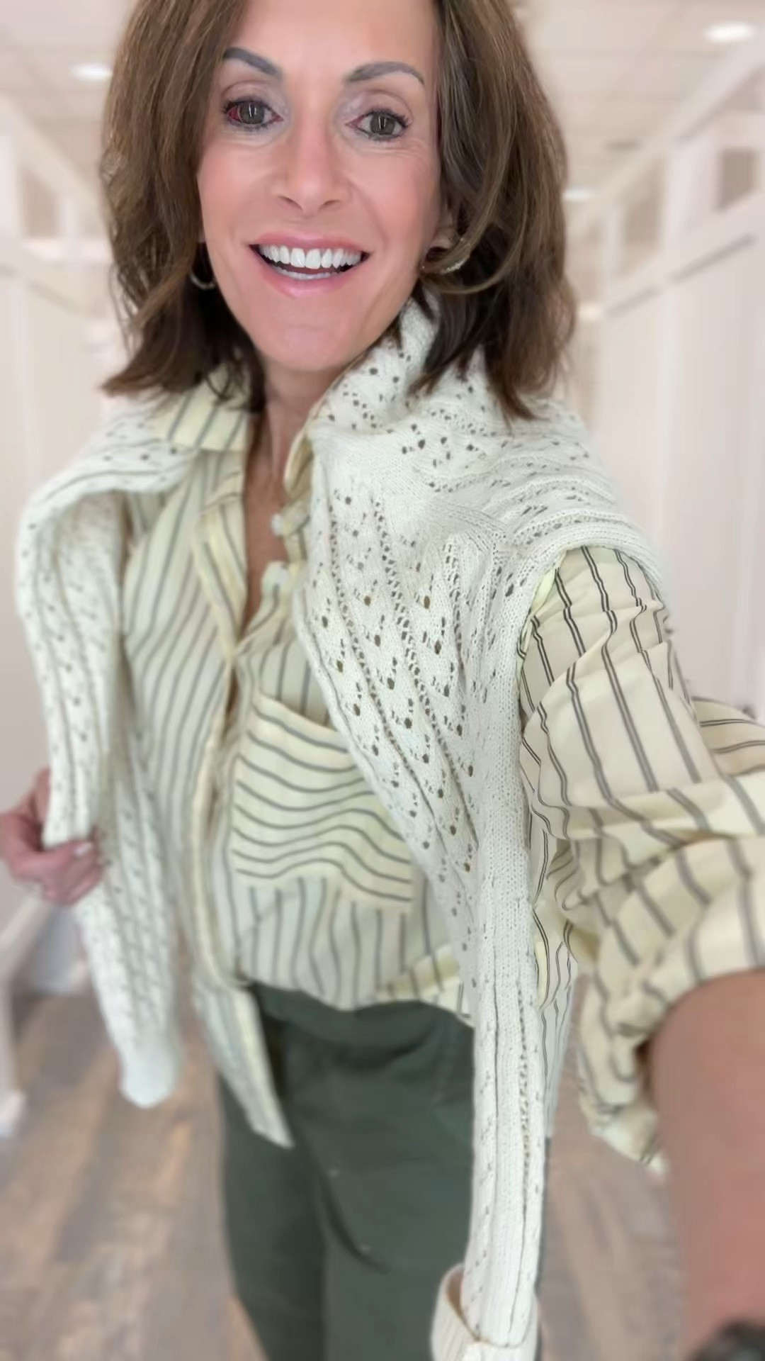 My striped shirt isn’t online yet but linked similar 
Cargo pants - size 10 but too big need size 8 possibly size 6 

Casual elevated spring style 

#LTKSaleAlert #LTKMidsize