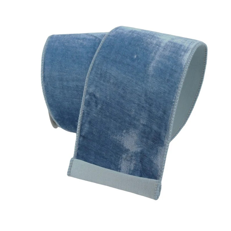 Steel Blue Velvet Ribbon Farrisilk Christmas Blue Steel - Etsy | Etsy (US)